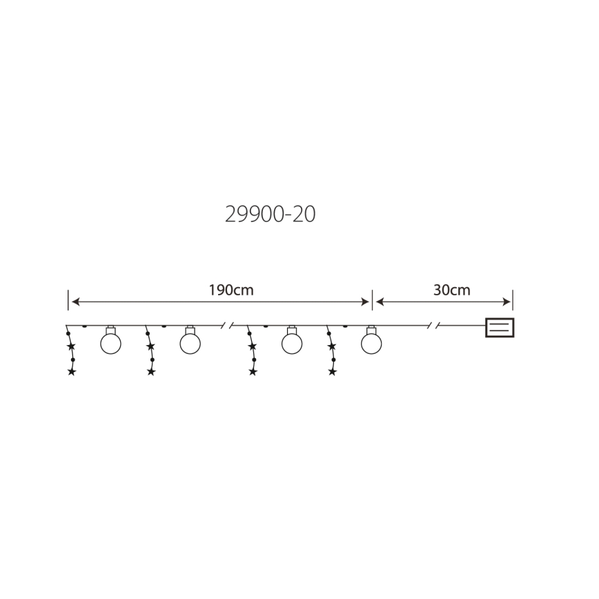 Globo 29900-20 - Corrente decorativa LED 20xLED/0,03W/2xAA