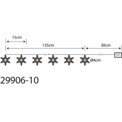 Globo 29906-10 - Corrente decorativa LED 10xLED/0,03W/2xAA