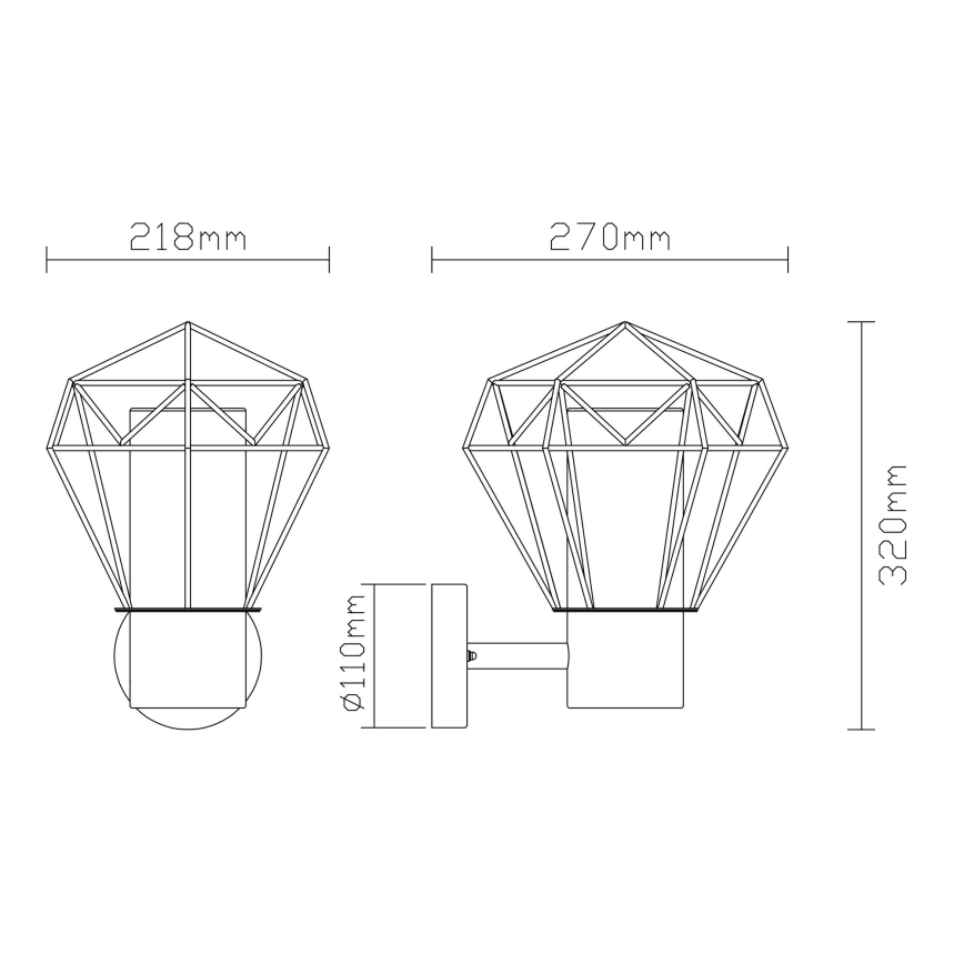 Globo - Iluminação de parede exterior 1xE27/15W/230V IP44