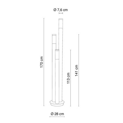 Globo - Candeeiro exterior 3xE27/60W/230V 170 cm IP44
