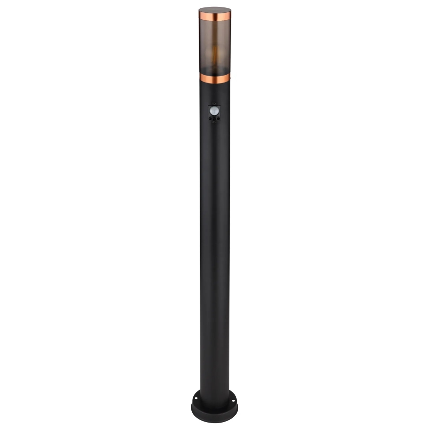 Globo - Candeeiro exterior com sensor 1xE27/15W/230V IP44 110 cm preto/cobre