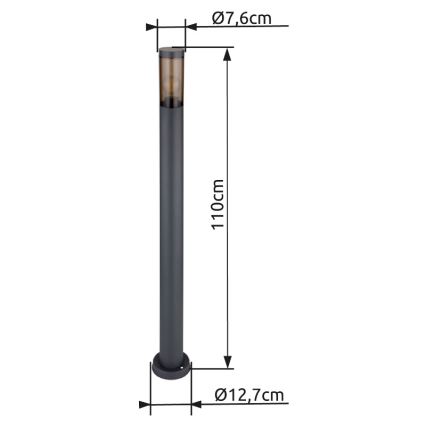 Globo - Candeeiro exterior 1xE27/23W/230V 110 cm IP44