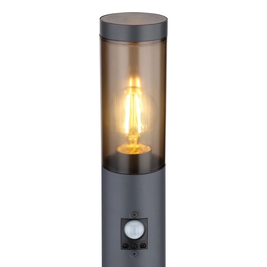 Globo - Candeeiro exterior com sensor 1xE27/15W/230V IP44 110 cm preto