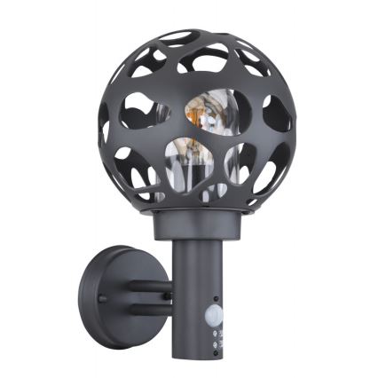 Globo - Iluminação de parede exterior com sensor 1xE27/15W/230V IP44