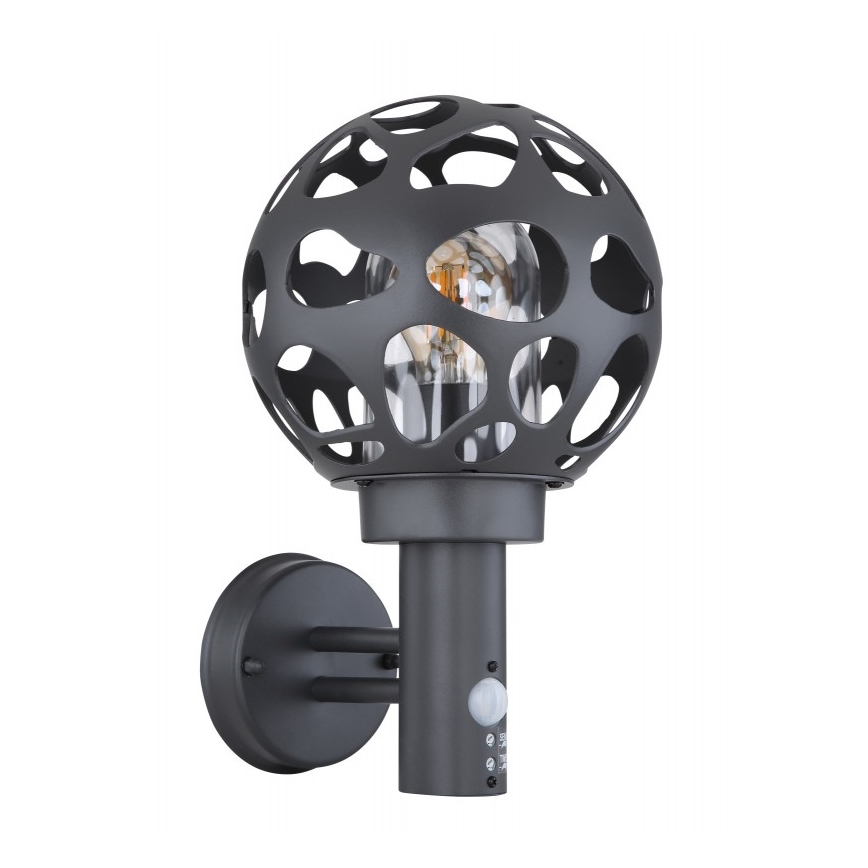 Globo - Iluminação de parede exterior com sensor 1xE27/15W/230V IP44