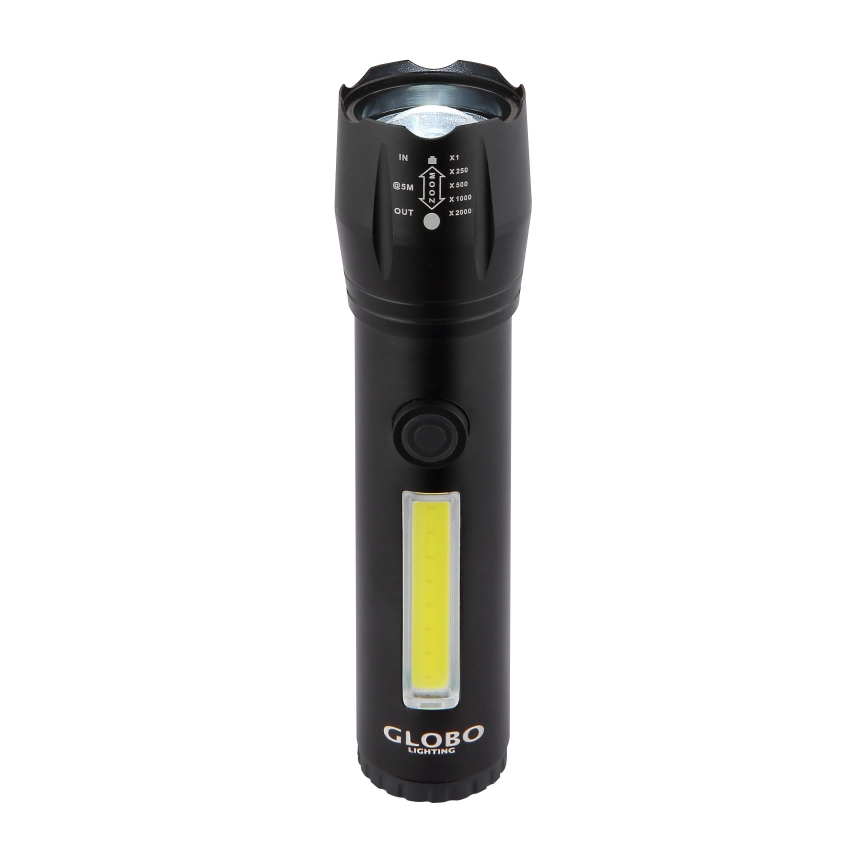 Globo - Lanterna recarregável LED LED/3W/5V + COB/3W 5500K 1200 mAh