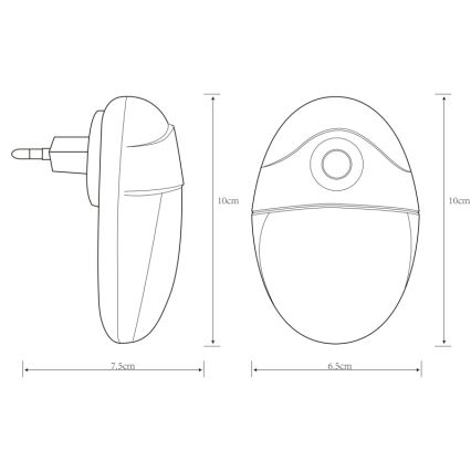 Globo - LED Iluminação de orientação para tomada com sensor 4xLED/0,6W/230V 6500K