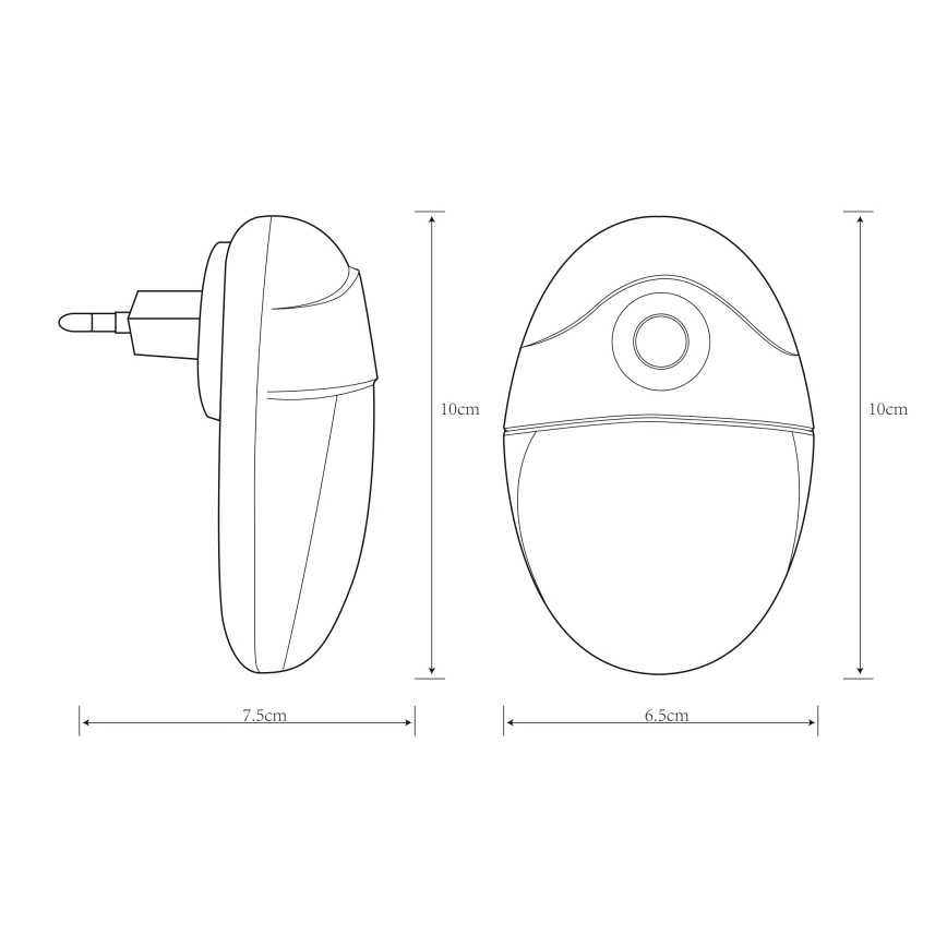 Globo - LED Iluminação de orientação para tomada com sensor 4xLED/0,6W/230V 6500K