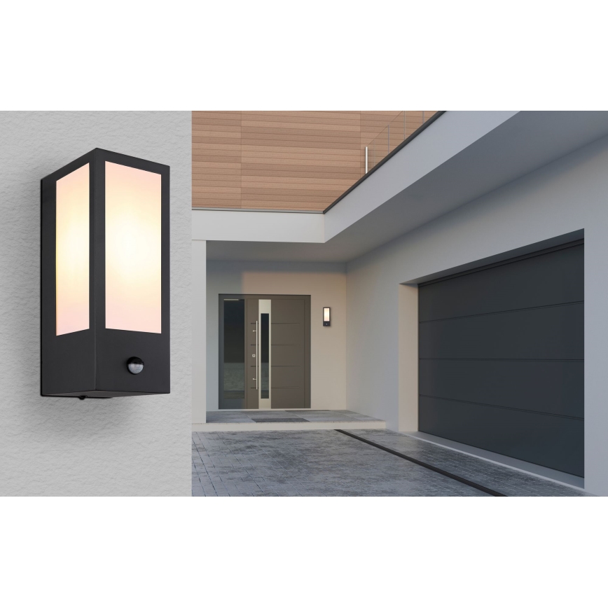 Globo iluminação de parede com sensor 1xE27/60W/230V IP44