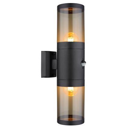 Globo iluminação de parede com sensor 2xE27/40W/230V IP44