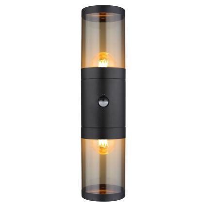 Globo iluminação de parede com sensor 2xE27/40W/230V IP44