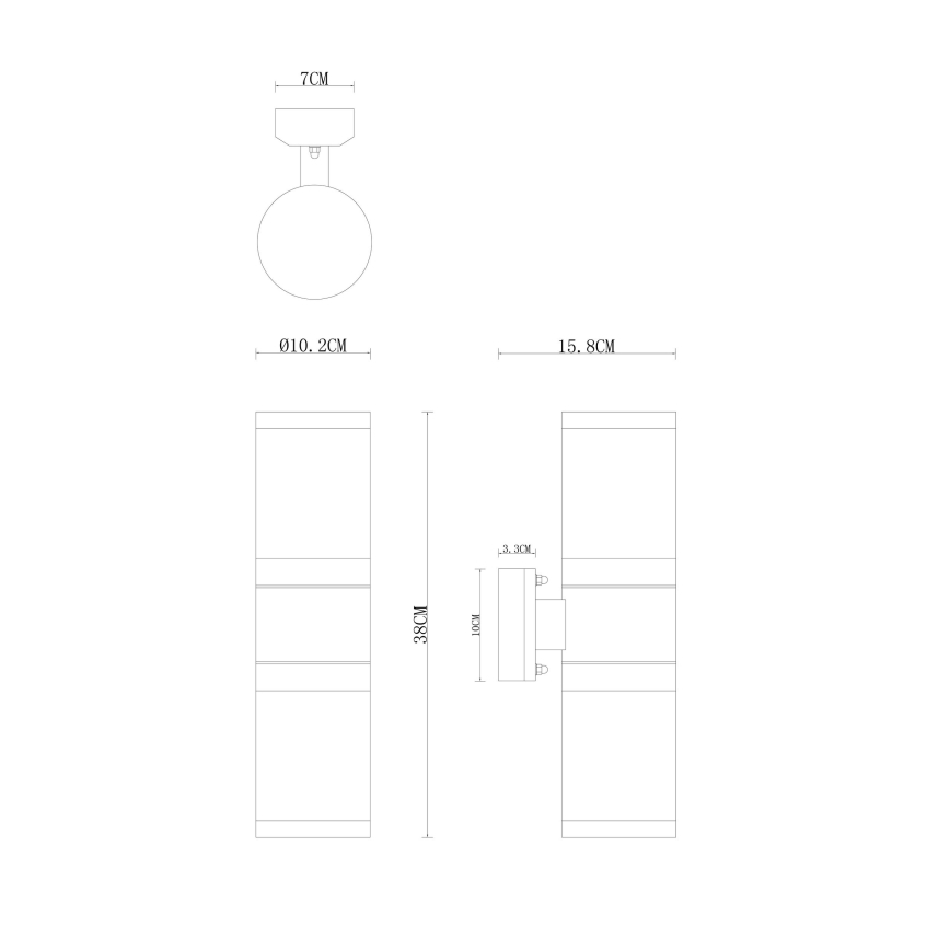 Globo - Iluminação de parede exterior 2xE27/60W/230V IP44