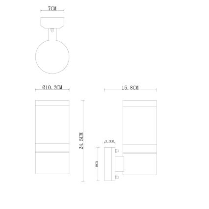 Globo - Iluminação de parede exterior 1xE27/60W/230V IP44