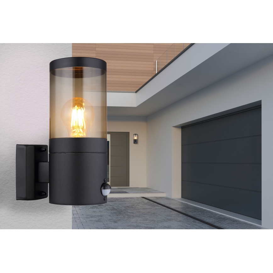 Globo iluminação de parede com sensor 1xE27/60W/230V IP44