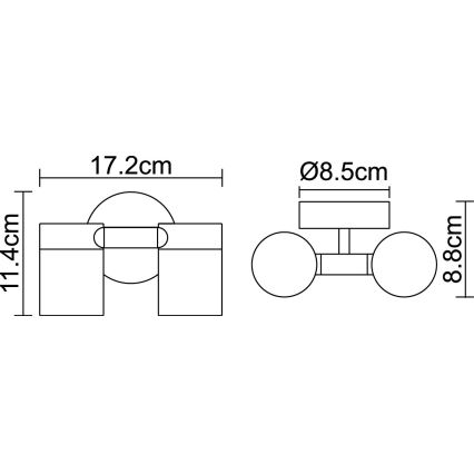 Globo 3207-2L - Luz de exterior LED STYLE 2xGU10/5W/230V IP44