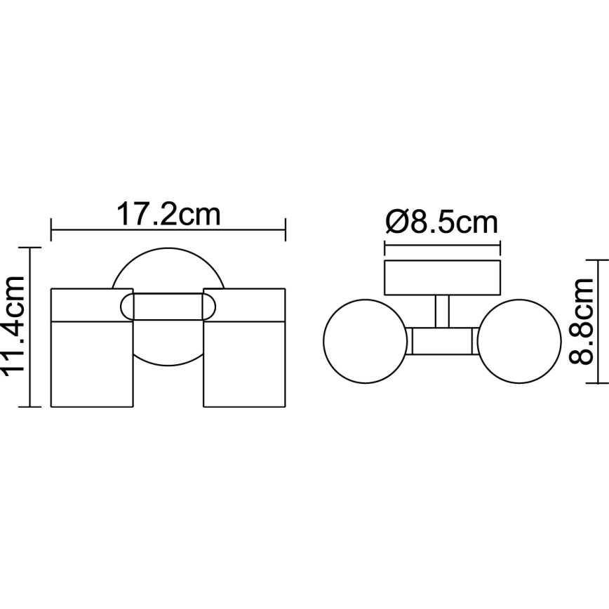 Globo 3207-2L - Luz de exterior LED STYLE 2xGU10/5W/230V IP44
