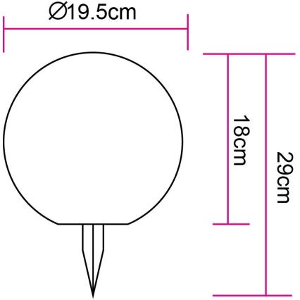 Globo - Candeeiro solar LED 20xLED/0,06W/3,2V diâmetro 19,5 cm IP44