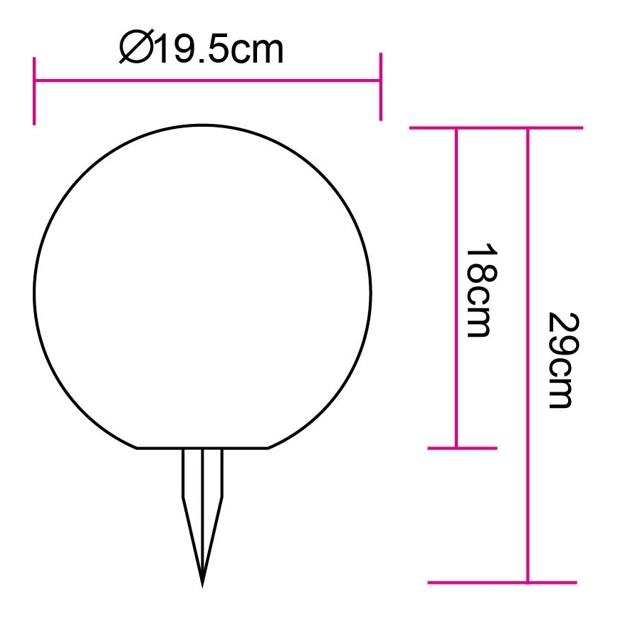 Globo - Candeeiro solar LED 20xLED/0,06W/3,2V diâmetro 19,5 cm IP44