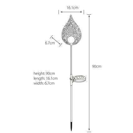 Globo - Iluminação solar LED LED/0,06W/3,2V 300mAh IP44