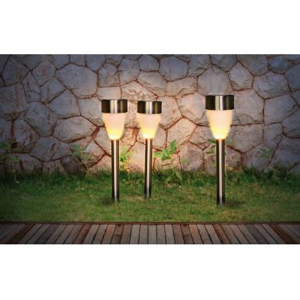 Globo - CONJUNTO 3x Candeeiro solar 3xLED/0,06W/1,2V IP44