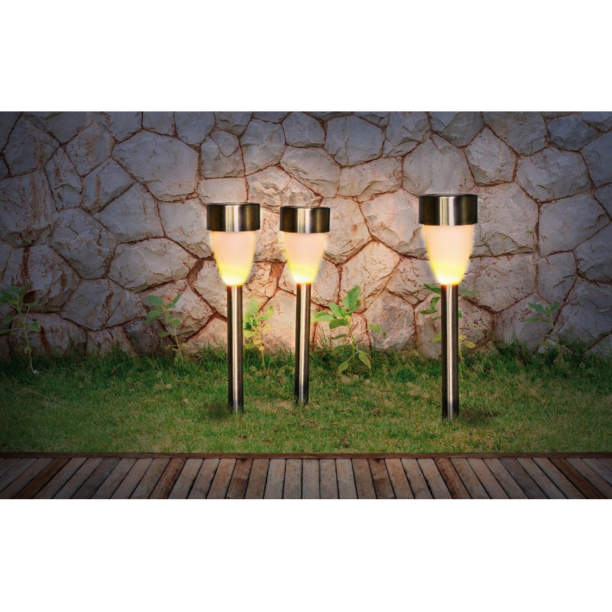 Globo - CONJUNTO 3x Candeeiro solar 3xLED/0,06W/1,2V IP44