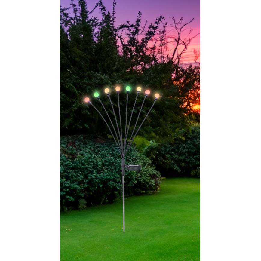 Globo - Iluminação solar LED RGB 8xLED/0,06W/3,2V IP44