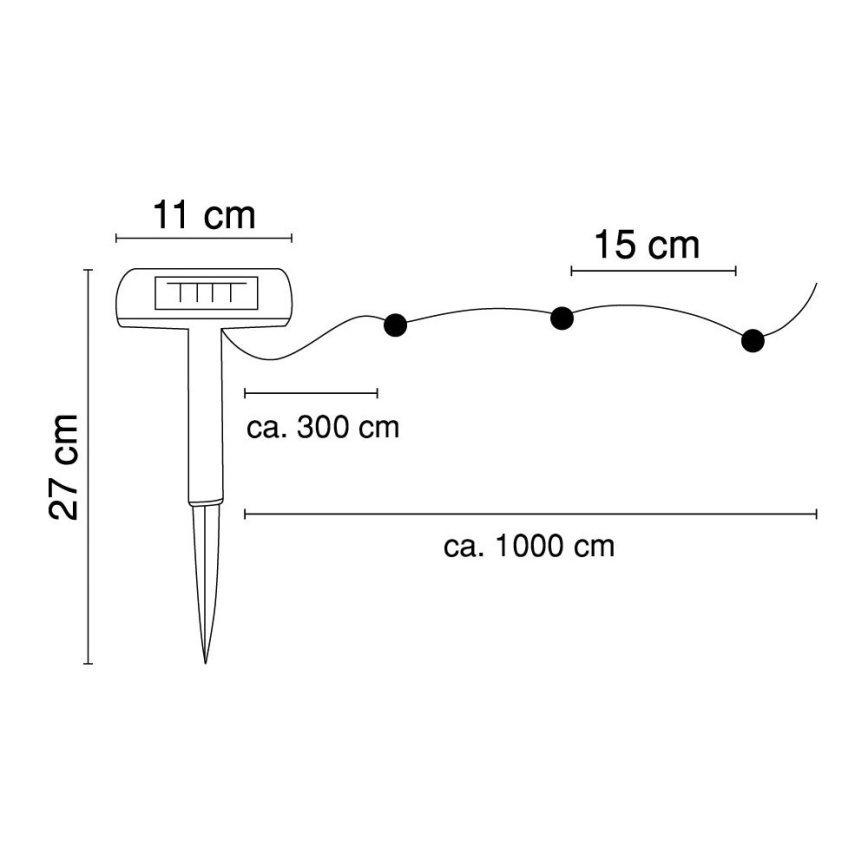 Globo - Corrente solar LED 10 m 50xLED/2,4V IP44