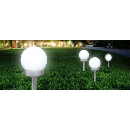 Globo - CONJUNTO 3x Iluminação solar LED LED/0,06W/3V 4000K diâmetro 10 cm IP44