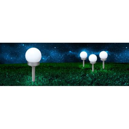 Globo - CONJUNTO 3x Iluminação solar LED LED/0,06W/3V 4000K diâmetro 10 cm IP44
