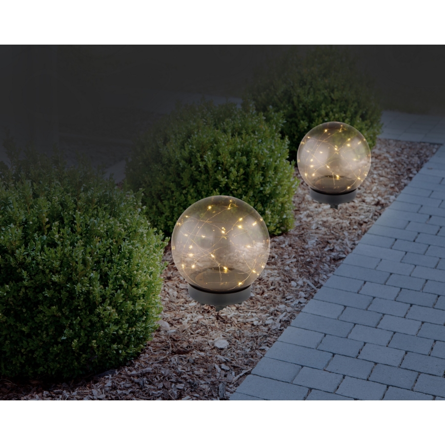 Globo - Iluminação solar LED 20xLED/0,06W/1,2V diâmetro 15 cm IP44
