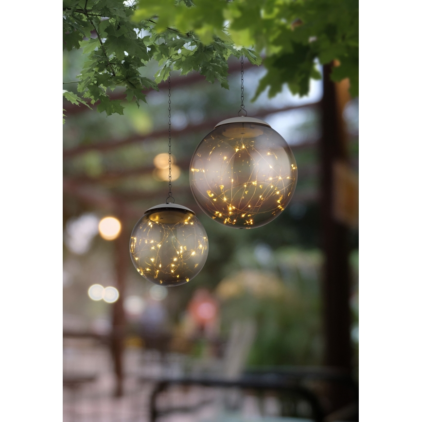 Globo - Candelabro solar LED com corrente 20xLED/0,06W/1,2V diâmetro 15 cm IP44