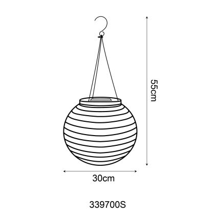 Globo - Iluminação suspensa LED solar LED/0,5W/3V IP44 300 mAh bege