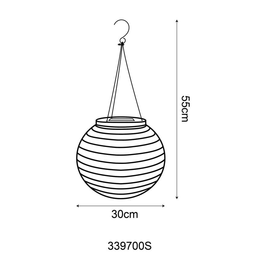 Globo - Iluminação suspensa LED solar LED/0,5W/3V IP44 300 mAh bege