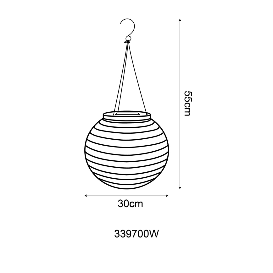 Globo - Iluminação LED suspensa solar LED/0,5W/3V IP44 branco