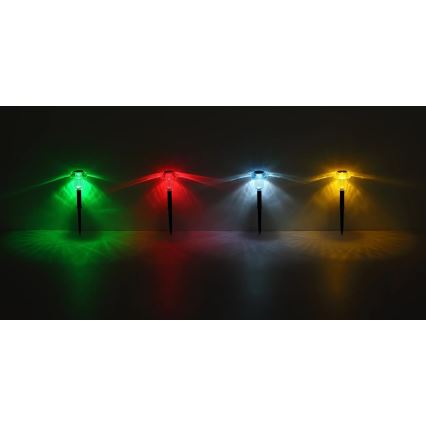 Globo - CONJUNTO 4x Lâmpada Solar LED RGB LED/0,05W/3V IP44 150 mAh