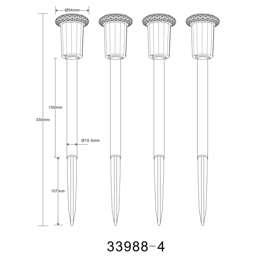 Globo - CONJUNTO 4x Luzes solares LED LED/0,06W/1,2V IP44 100 mAh