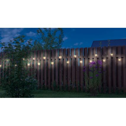 Globo - Corrente decorativa exterior LED 10xLED/0,27W/230V 7,5 m IP44 preto