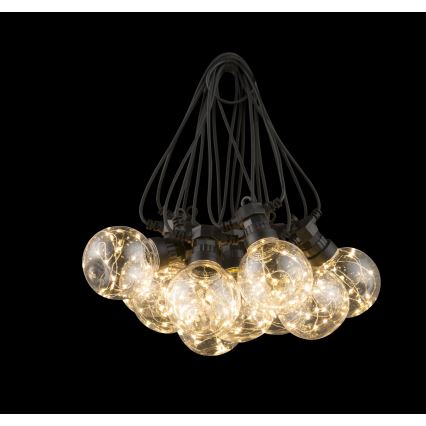Globo - Corrente decorativa exterior LED 10xLED/0,27W/230V 7,5 m IP44 preto