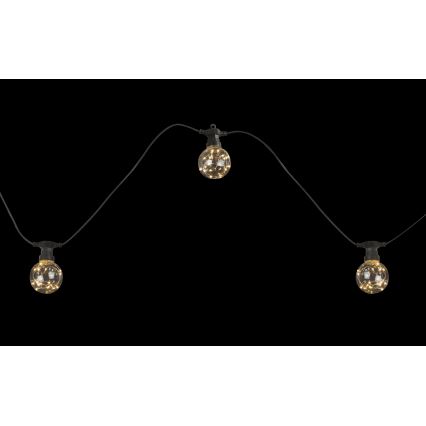 Globo - Corrente decorativa exterior LED 10xLED/0,27W/230V 7,5 m IP44 preto