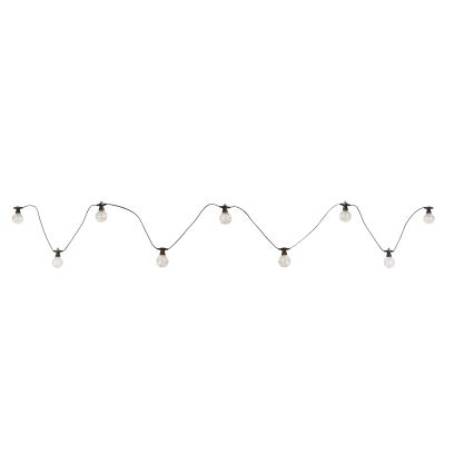 Globo - Corrente decorativa exterior LED 10xLED/0,27W/230V 7,5 m IP44 preto