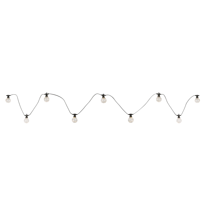 Globo - Corrente decorativa exterior LED 10xLED/0,27W/230V 7,5 m IP44 preto