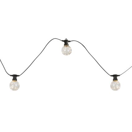 Globo - Corrente decorativa exterior LED 10xLED/0,27W/230V 7,5 m IP44 preto