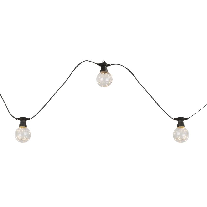 Globo - Corrente decorativa exterior LED 10xLED/0,27W/230V 7,5 m IP44 preto