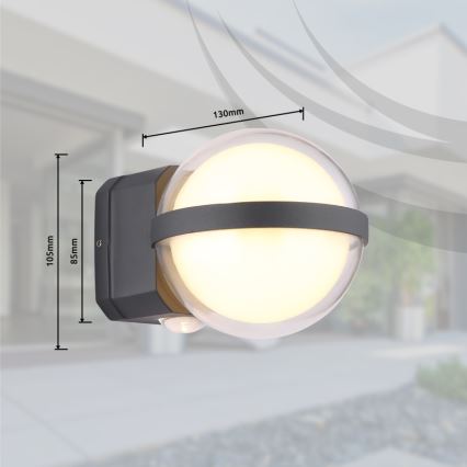 Globo - Iluminação de parede exterior LED LED/12W/230V IP54 preto