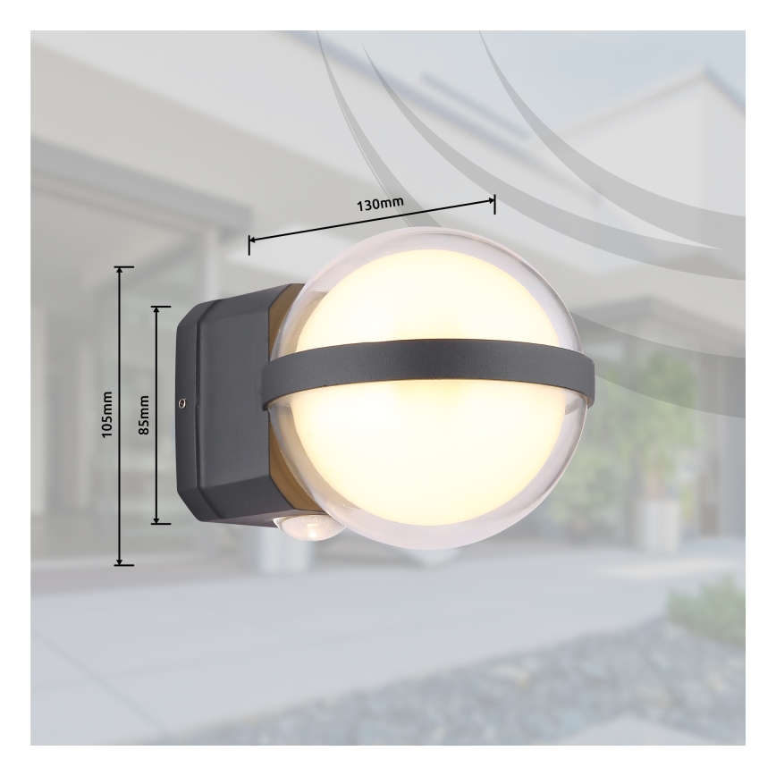 Globo - Iluminação de parede exterior LED LED/12W/230V IP54 preto