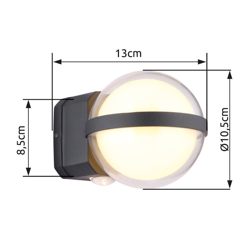 Globo - Iluminação de parede exterior LED LED/12W/230V IP54 preto