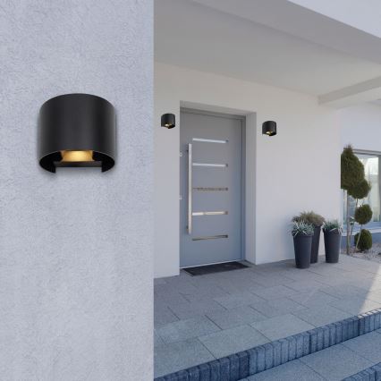 Globo - Iluminação de parede exterior LED 2xLED/3W/230V IP44 preto