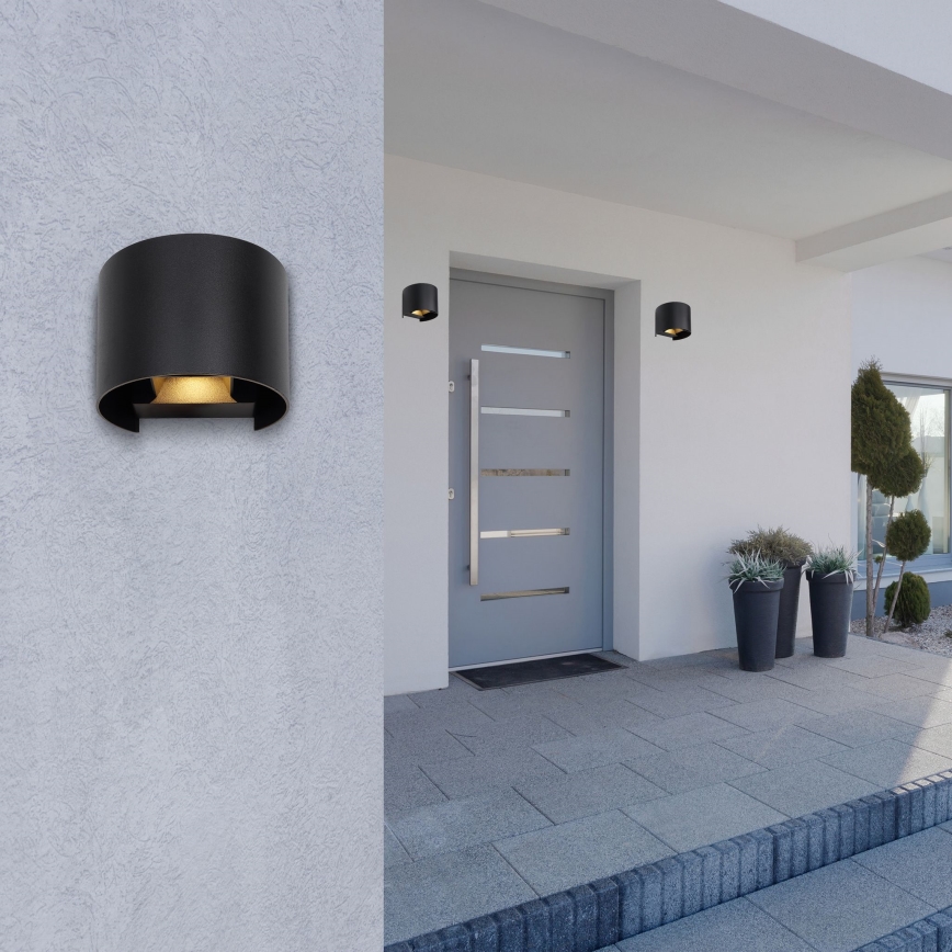 Globo - Iluminação de parede exterior LED 2xLED/3W/230V IP44 preto