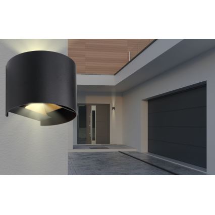 Globo - Iluminação de parede exterior LED 2xLED/3W/230V IP44 preto