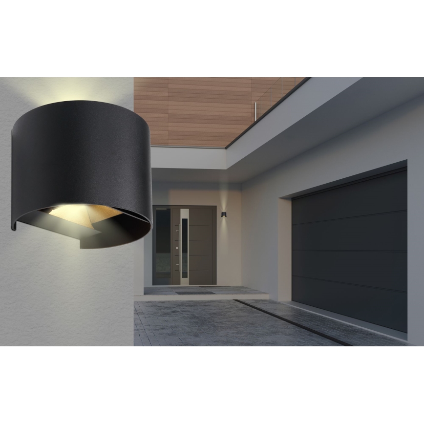 Globo - Iluminação de parede exterior LED 2xLED/3W/230V IP44 preto